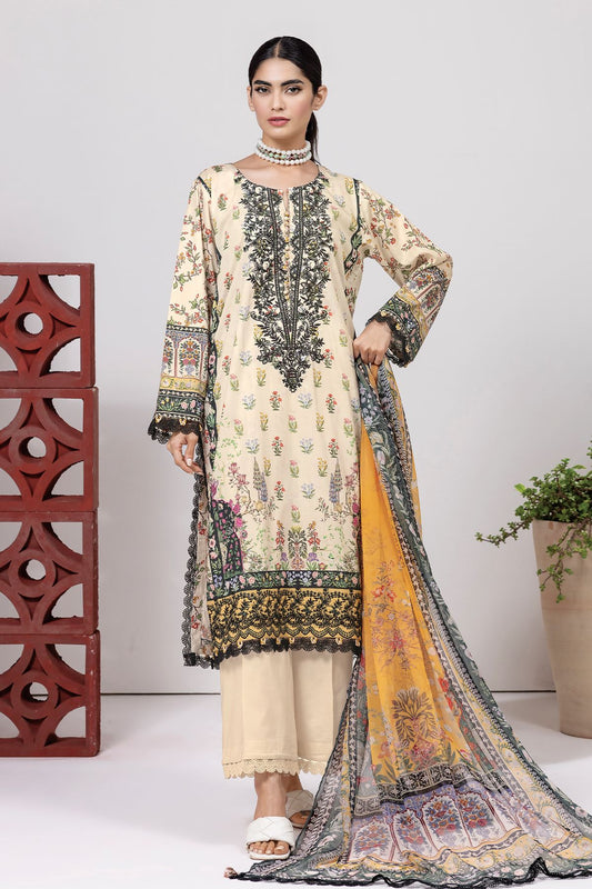 KHAADI | UNSTITCHED 3 PIECE EMBROIDERED DOBBY SUIT