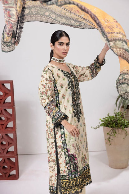 KHAADI | UNSTITCHED 3 PIECE EMBROIDERED DOBBY SUIT