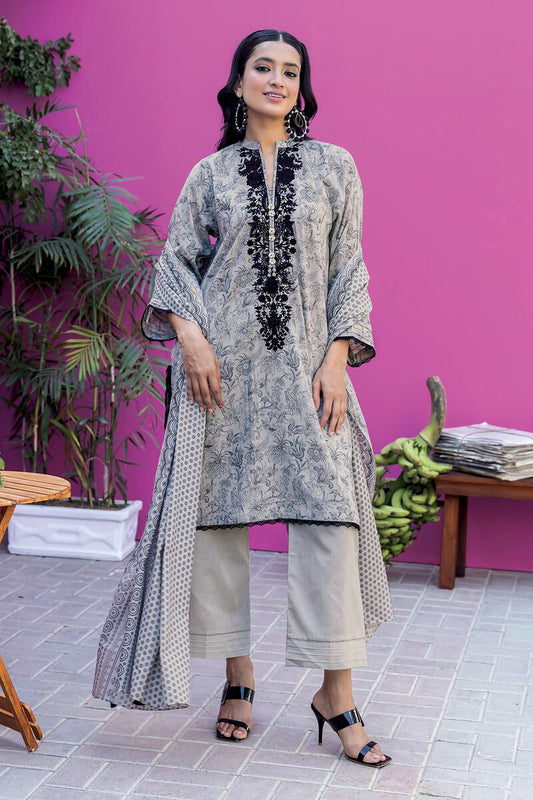 Khaadi | 3 Piece Unstitched Printed Embroidered Lawn Suit