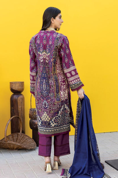 Khaadi | 3 Piece Unstitched Printed Embroidered Lawn Suit | BLA231235-Pink