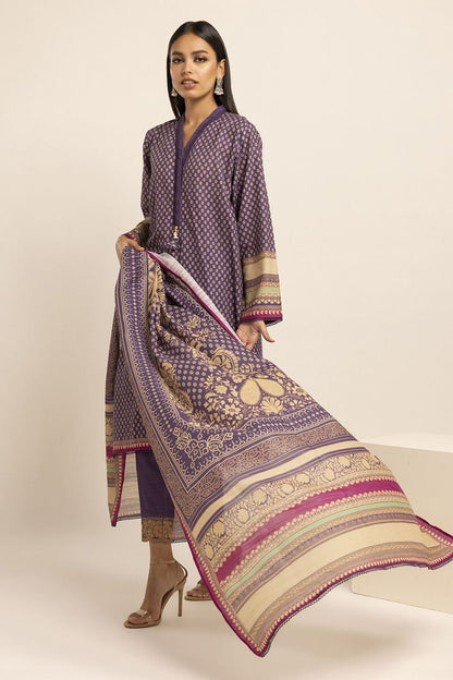 KHAADI | UNSTITCHED 3 PIECE EMBROIDERED LIGHT KHADDAR SUIT