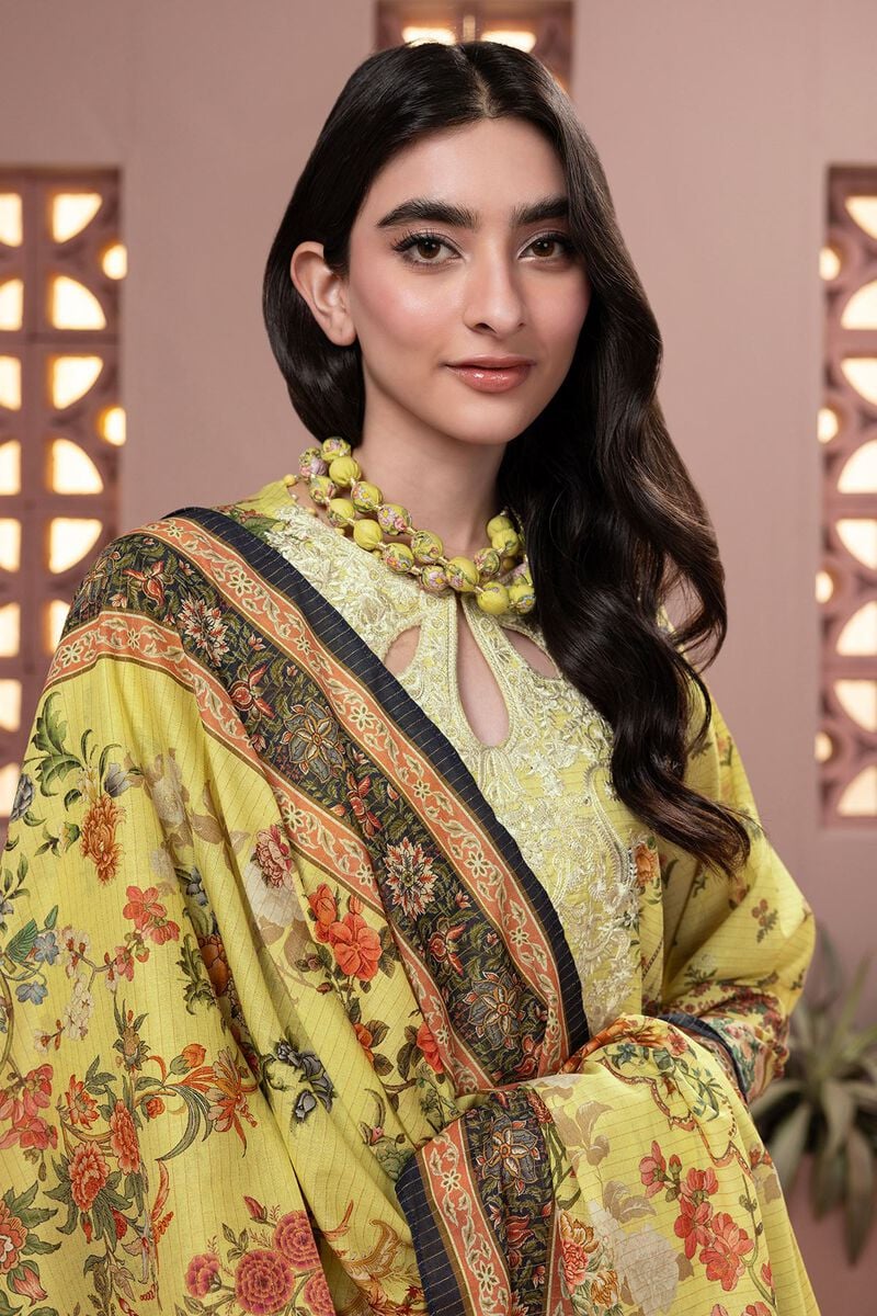 KHAADI | UNSTITCHED 3 PIECE EMBROIDERED MESSURI SUIT