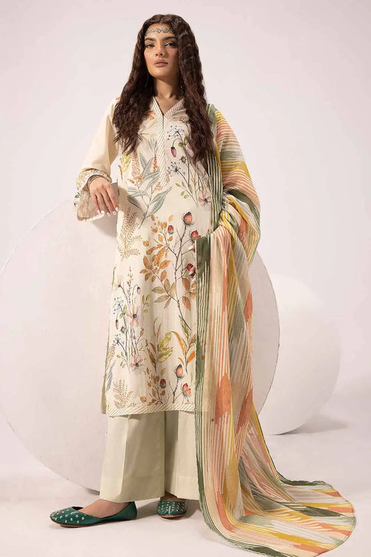 GUL AHMED | 3PC UNSTITCHED PRINTED LAWN SUIT