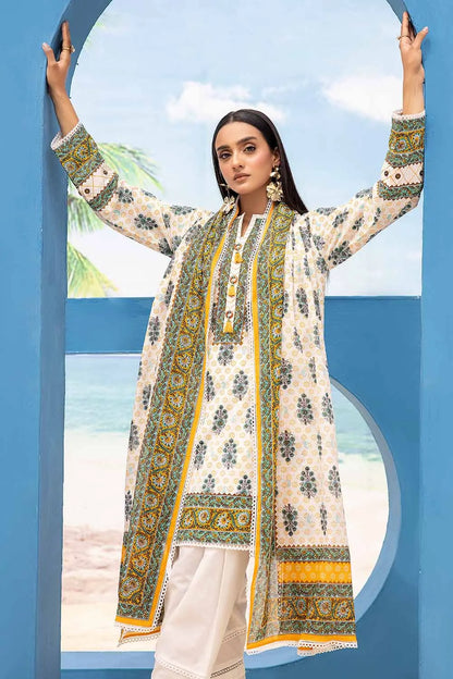 GUL AHMED | 3PC UNSTITCHED PRINTED LAWN SUIT