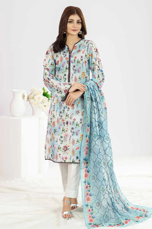 GUL AHMED | 3PC UNSTITCHED PRINTED LAWN SUIT