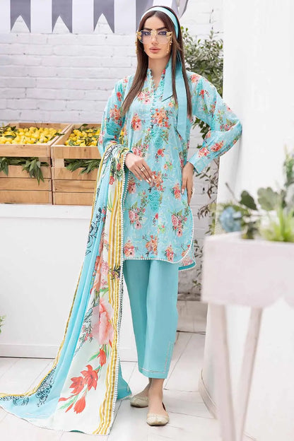 GUL AHMED | 3PC UNSTITCHED PRINTED LAWN SUIT