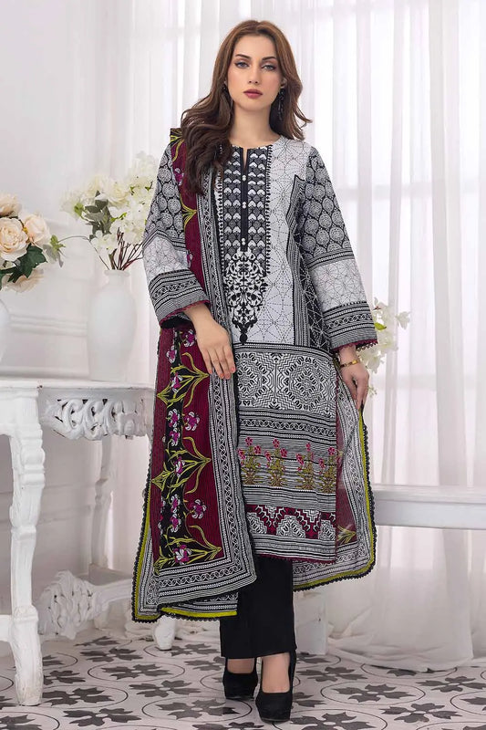 GUL AHMED | 3PC UNSTITCHED EMBROIDERED LAWN SUIT