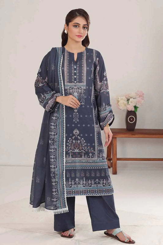 GUL AHMED | 3PC UNSTITCHED PRINTED LAWN SUIT