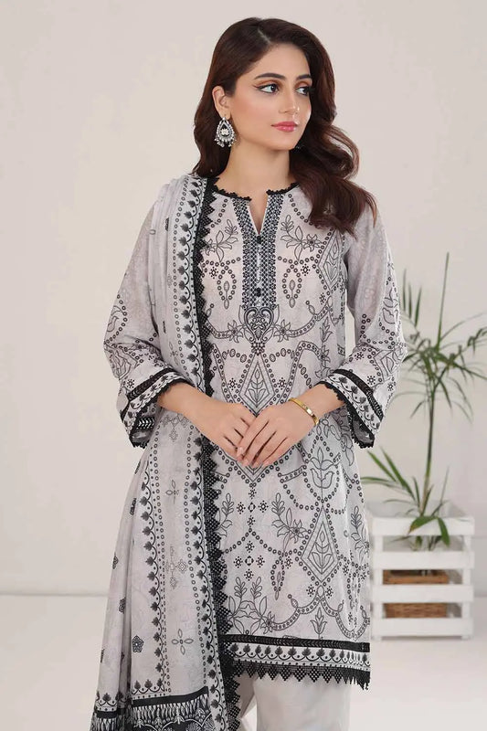GUL AHMED | 3PC UNSTITCHED PRINTED LAWN SUIT
