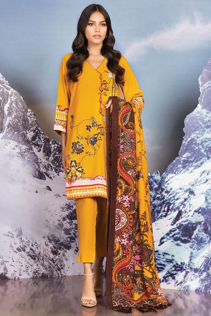 ALKARAM | Unstitched 3 Pc Printed Viscose Suit | Winter