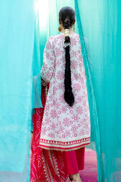 GUL AHMED | 3PC UNSTITCHED GOLD LACQUER PRINTED LAWN SUIT