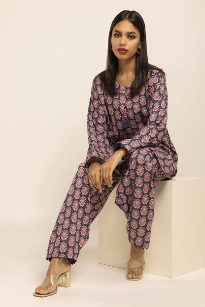 Khaadi | 2 Piece Unstitched Cambirc- Top & Bottom | JCA231002-Purple