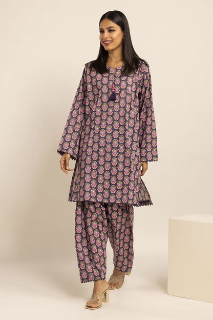Khaadi | 2 Piece Unstitched Cambirc- Top & Bottom | JCA231002-Purple