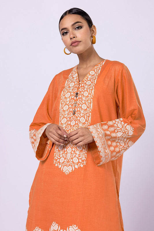 Khaadi | 2 Piece Unstitched Lawn - Top & Bottom | JLA230406-Orange