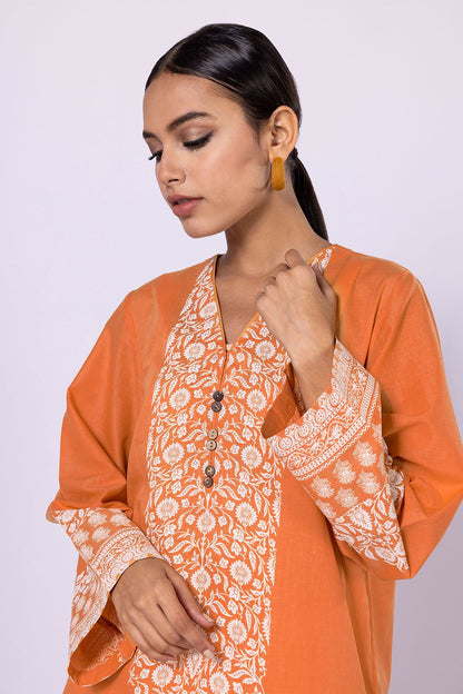 Khaadi | 2 Piece Unstitched Lawn - Top & Bottom | JLA230406-Orange