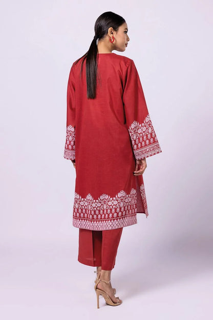 Khaadi | 2 Piece Unstitched Lawn - Top & Bottom | JLA230406-Red