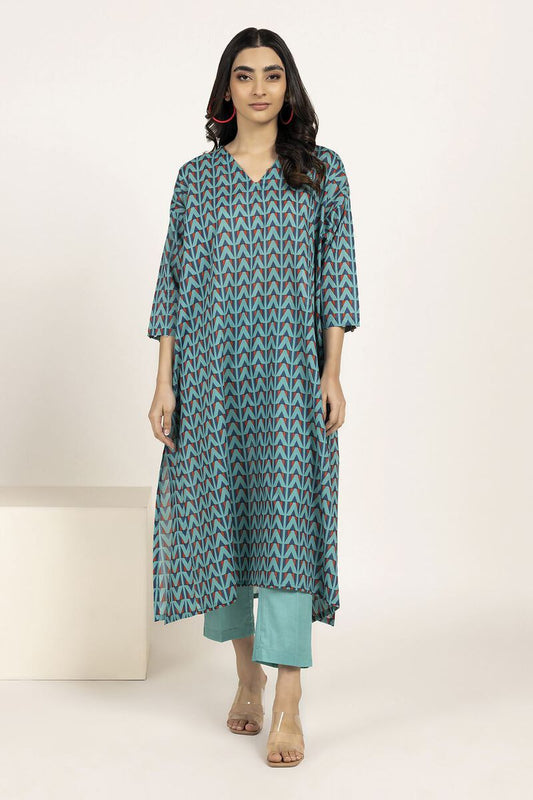 Khaadi | 2 Piece Unstitched Lawn - Top & Bottom | JLA230805-Turquoise