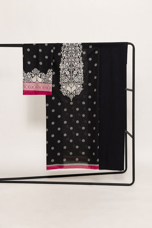 Khaadi | 2 Piece Unstitched Lawn - Top & Bottom | JLA230904-Black