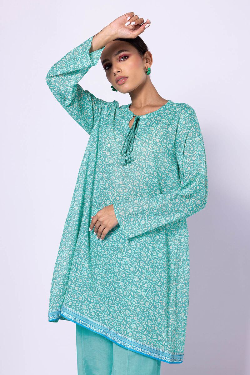 Khaadi | 2 Piece Unstitched Lawn - Top & Bottom | JLA23119-Turquoise