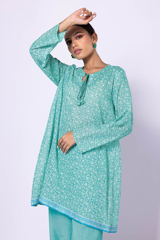 Khaadi | 2 Piece Unstitched Lawn - Top & Bottom | JLA23119-Turquoise