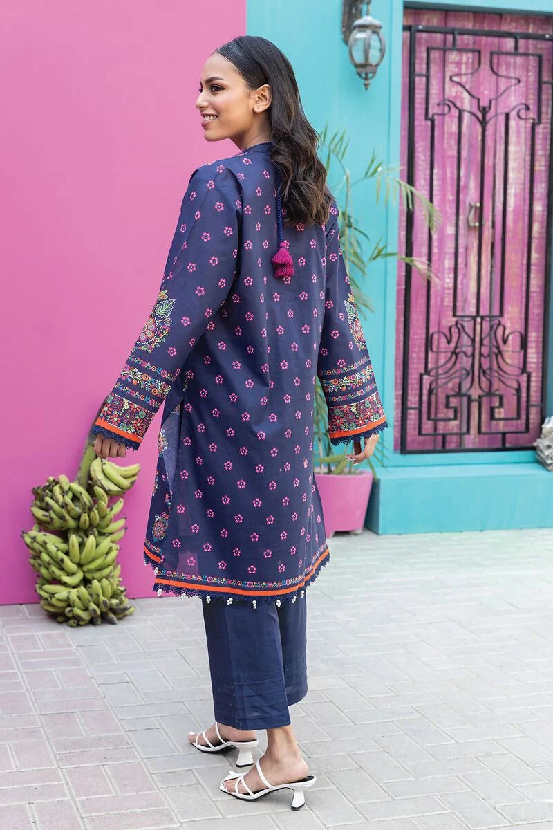 Khaadi | 2 Piece Unstitched Lawn - Top & Bottom | JLA231207-Navy