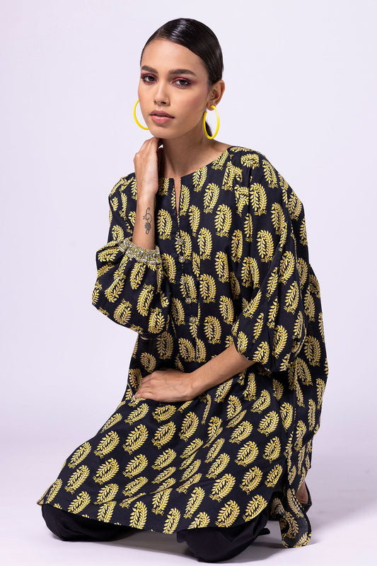 Khaadi | 2 Piece Unstitched Lawn - Top & Bottom | JLA23120-Black