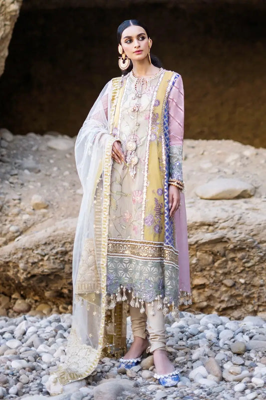 Sana Safinaz | Unstitched 3Pc Embroidered Luxury Lawn | 4B