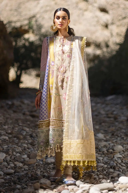 Sana Safinaz | Unstitched 3Pc Embroidered Luxury Lawn | 4B