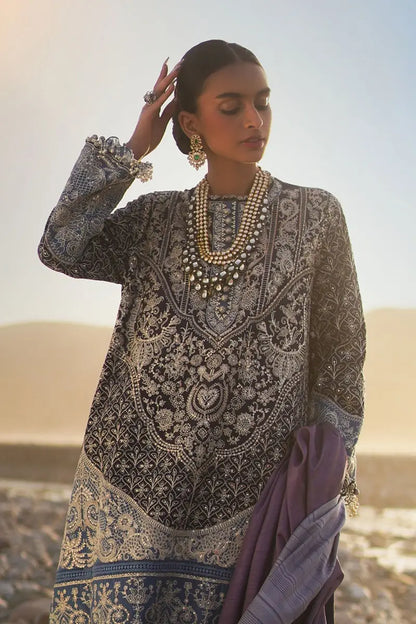 Sana Safinaz | Unstitched 3Pc Embroidered Luxury Lawn | 9B