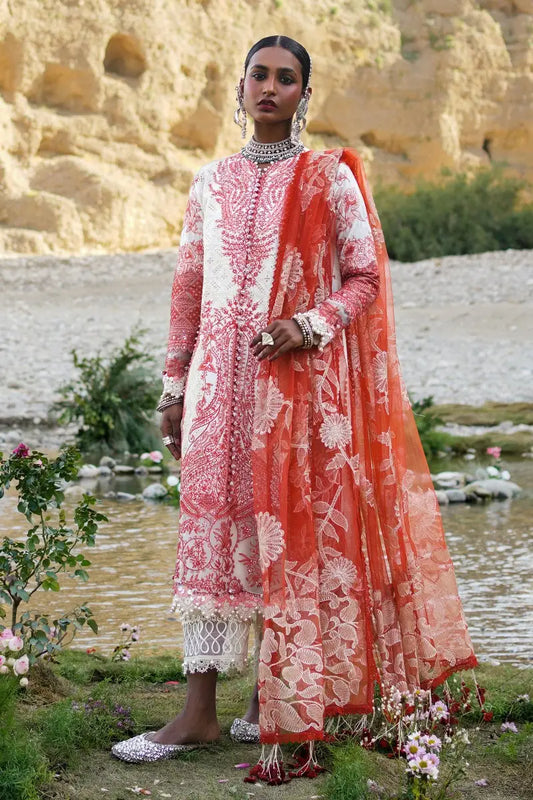 Sana Safinaz | Unstitched 3Pc Embroidered Luxury Lawn | 12A