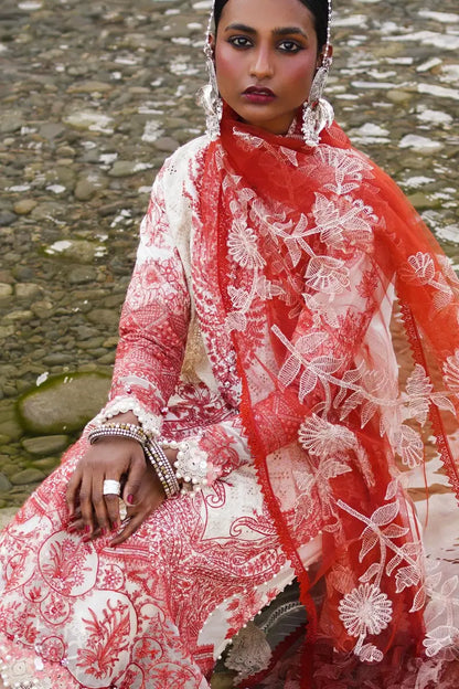 Sana Safinaz | Unstitched 3Pc Embroidered Luxury Lawn | 12A
