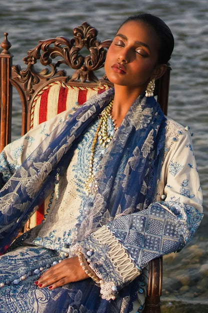 Sana Safinaz | Unstitched 3Pc Embroidered Luxury Lawn | 12B