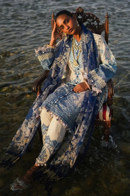 Sana Safinaz | Unstitched 3Pc Embroidered Luxury Lawn | 12B