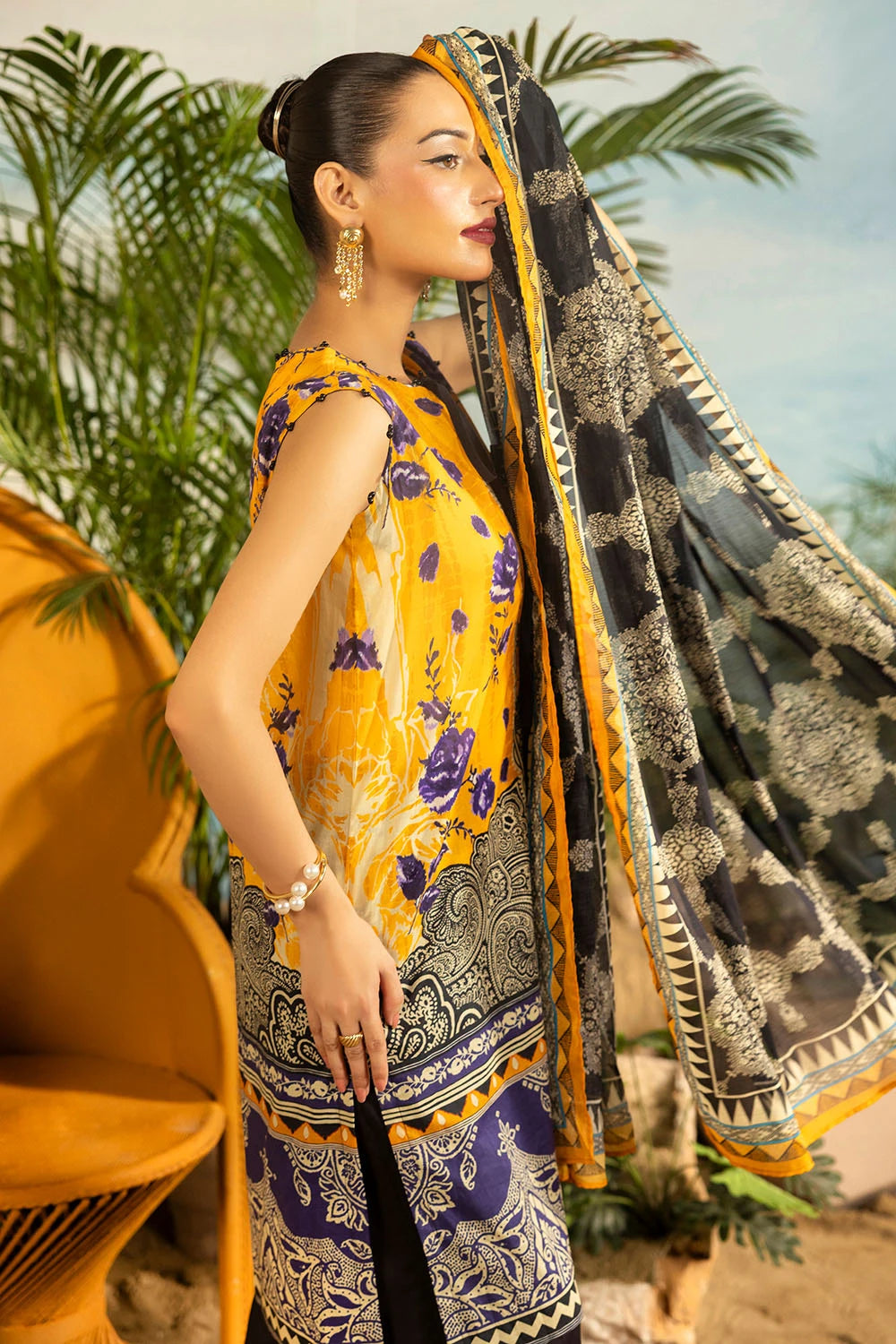 GUL AHMED | 3PC UNSTITCHED PRINTED LAWN SUIT