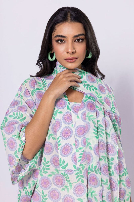 Khaadi | 2 Piece Unstitched Lawn - Top & Dupatta | LLA230402-off-White