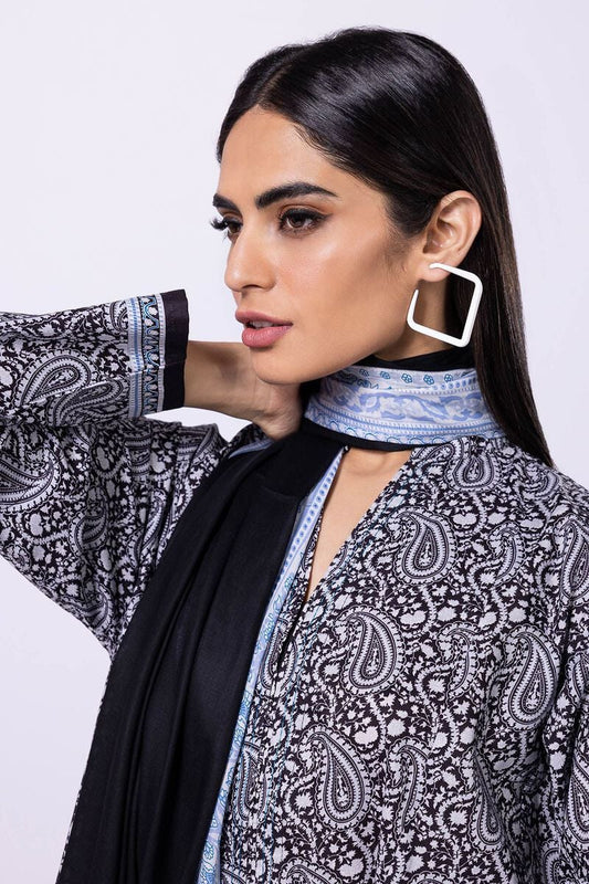 Khaadi | 2 Piece Unstitched Lawn - Top & Dupatta | LLA230403-Black
