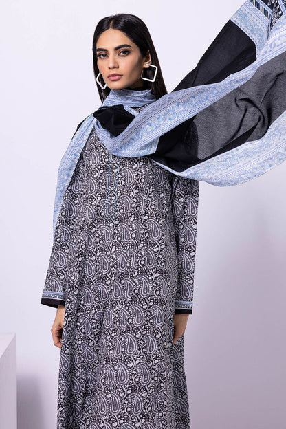 Khaadi | 2 Piece Unstitched Lawn - Top & Dupatta | LLA230403-Black