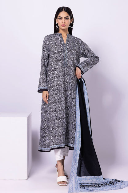 Khaadi | 2 Piece Unstitched Lawn - Top & Dupatta | LLA230403-Black
