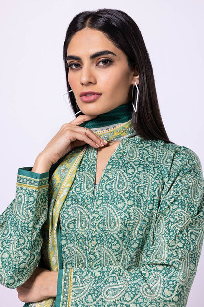 Khaadi | 2 Piece Unstitched Lawn - Top & Dupatta | LLA230403-Green