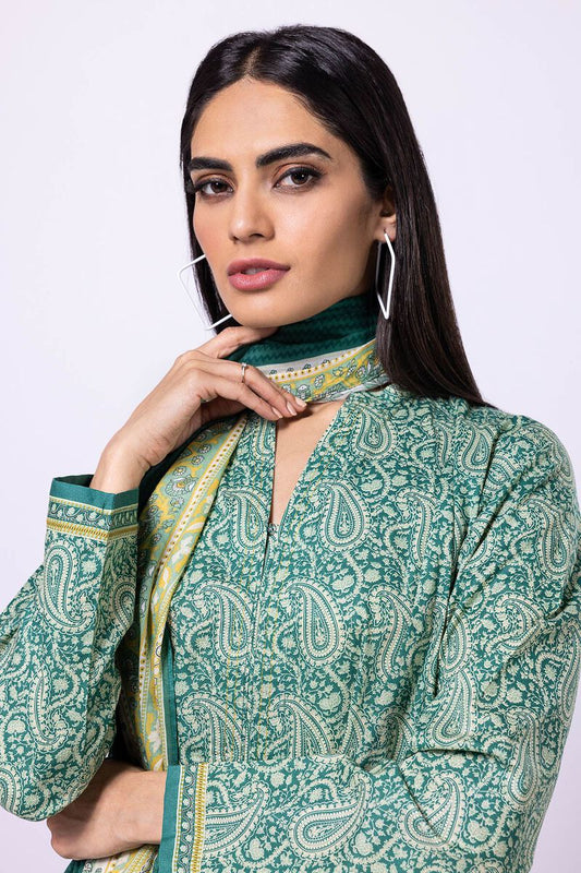 Khaadi | 2 Piece Unstitched Lawn - Top & Dupatta | LLA230403-Green