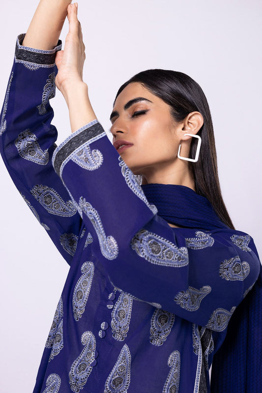 Khaadi | 2 Piece Unstitched Lawn - Top & Dupatta | LLA230404-Blue