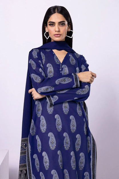 Khaadi | 2 Piece Unstitched Lawn - Top & Dupatta | LLA230404-Blue