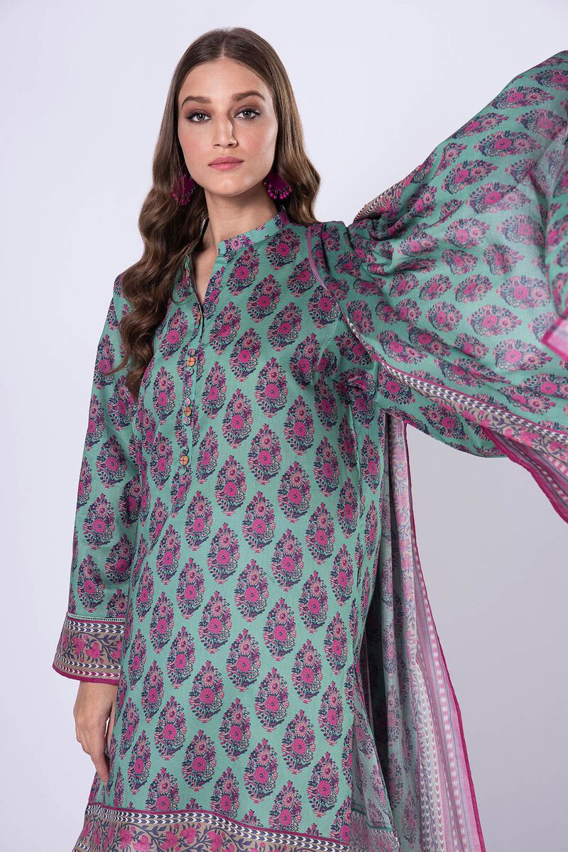 Khaadi | 2 Piece Unstitched Lawn - Top & Dupatta | LLA230515-Blue