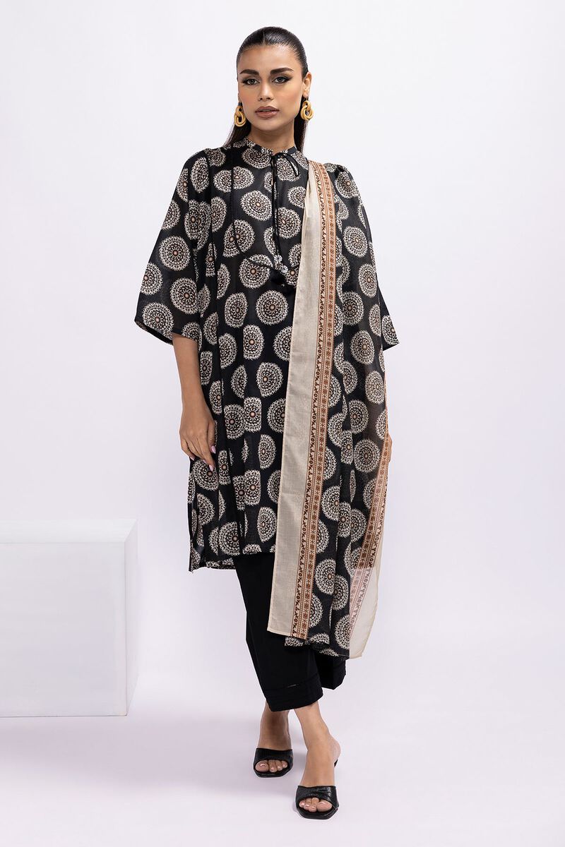 Khaadi | 2 Piece Unstitched Lawn - Top & Dupatta | LLA230516-Black