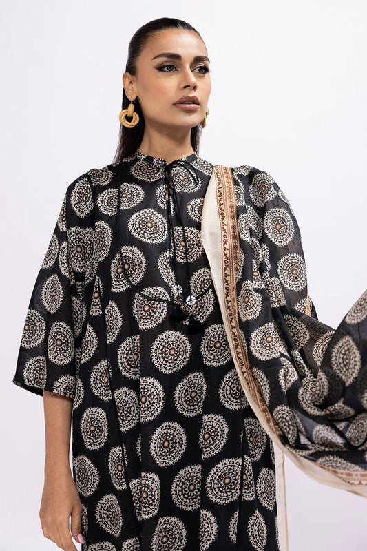 Khaadi | 2 Piece Unstitched Lawn - Top & Dupatta | LLA230516-Black
