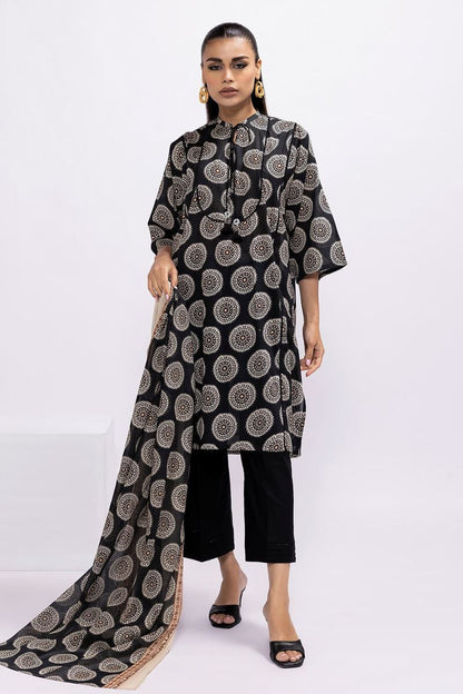 Khaadi | 2 Piece Unstitched Lawn - Top & Dupatta | LLA230516-Black