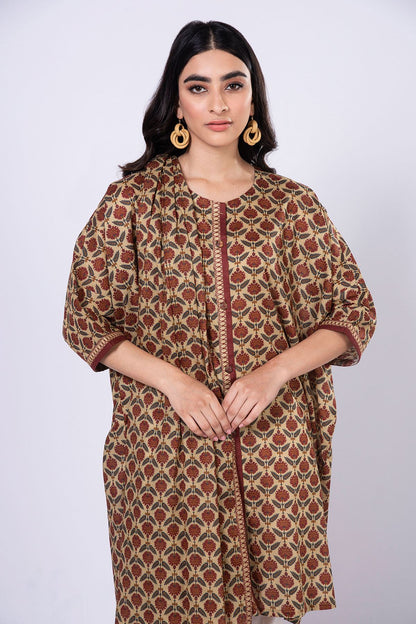 Khaadi | 2 Piece Unstitched Lawn - Top & Dupatta | LLA230518-Beige
