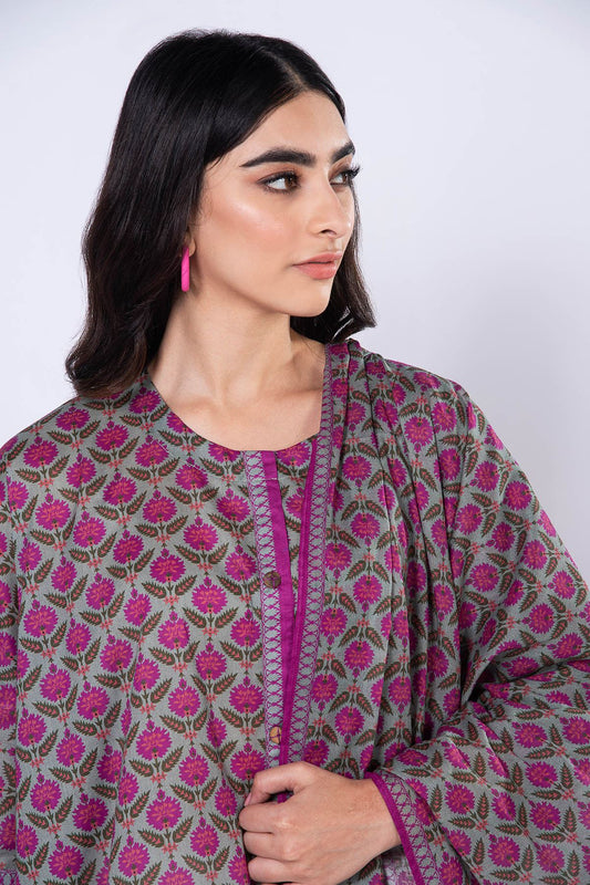 Khaadi | 2 Piece Unstitched Lawn - Top & Dupatta | LLA230518-Blue