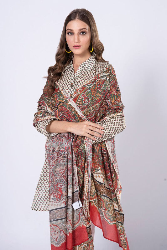 Khaadi | 2 Piece Unstitched Lawn - Top & Dupatta | LLA230519-off-White