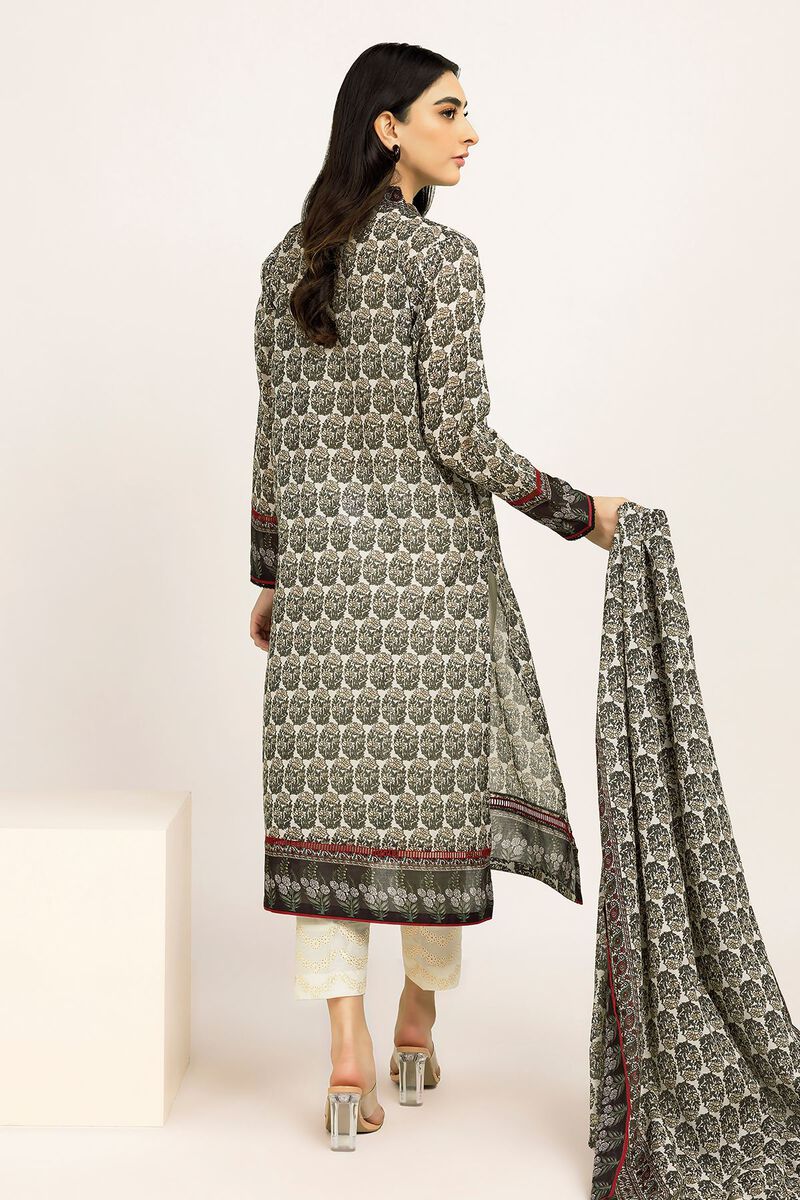 Khaadi | 2 Piece Unstitched Lawn - Top & Dupatta | LLA230902-Beige